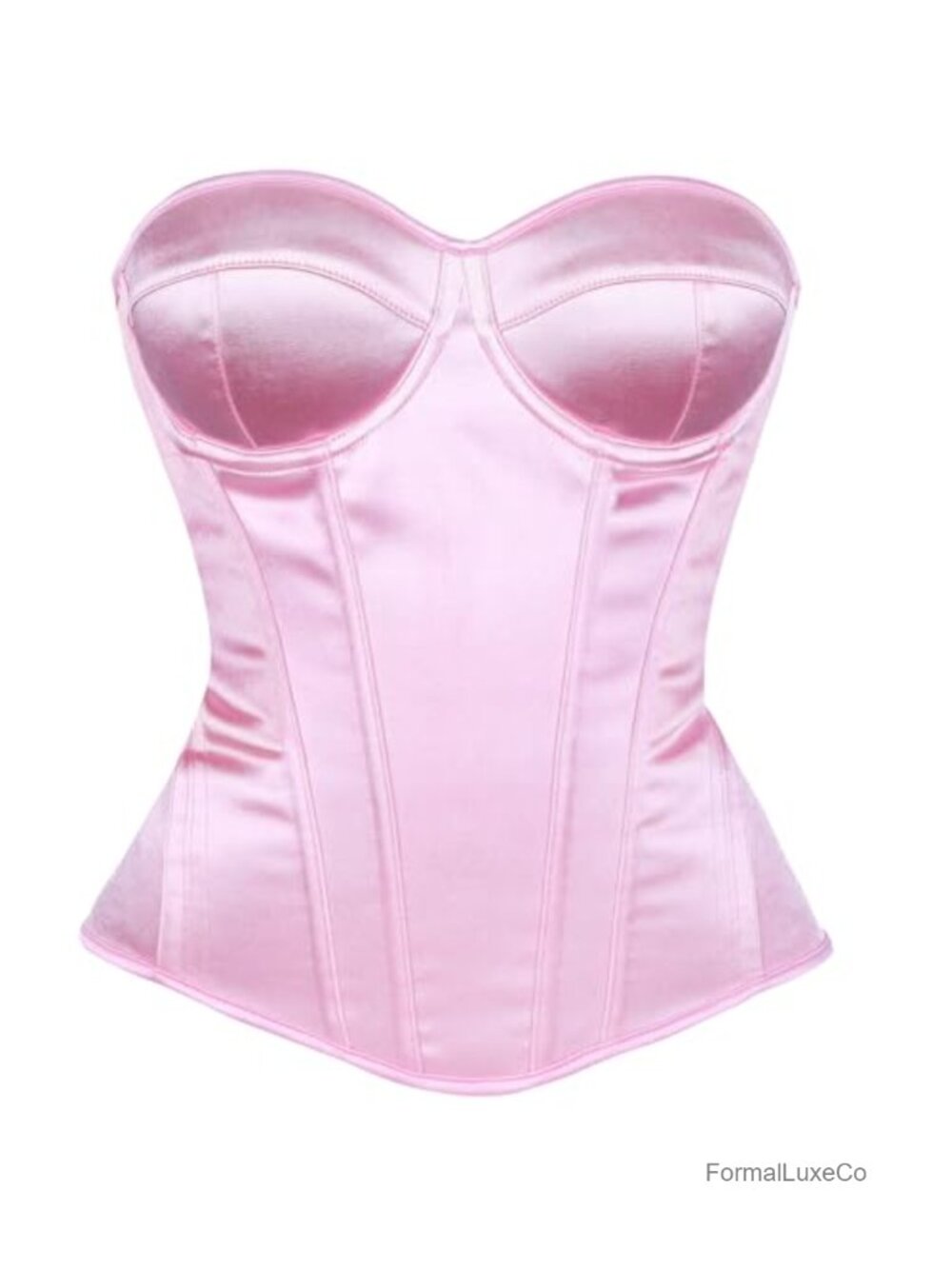 Women's Strapless Satin Corset Top Lace Up Bustier Going Out Party